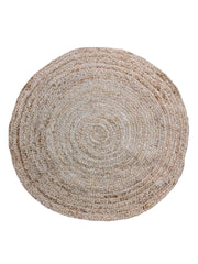 Braided Natural Round Jute Rug - 85 x 85 cm