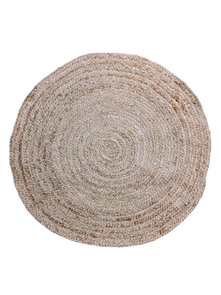 Braided Natural Round Jute Rug - 85 x 85 cm