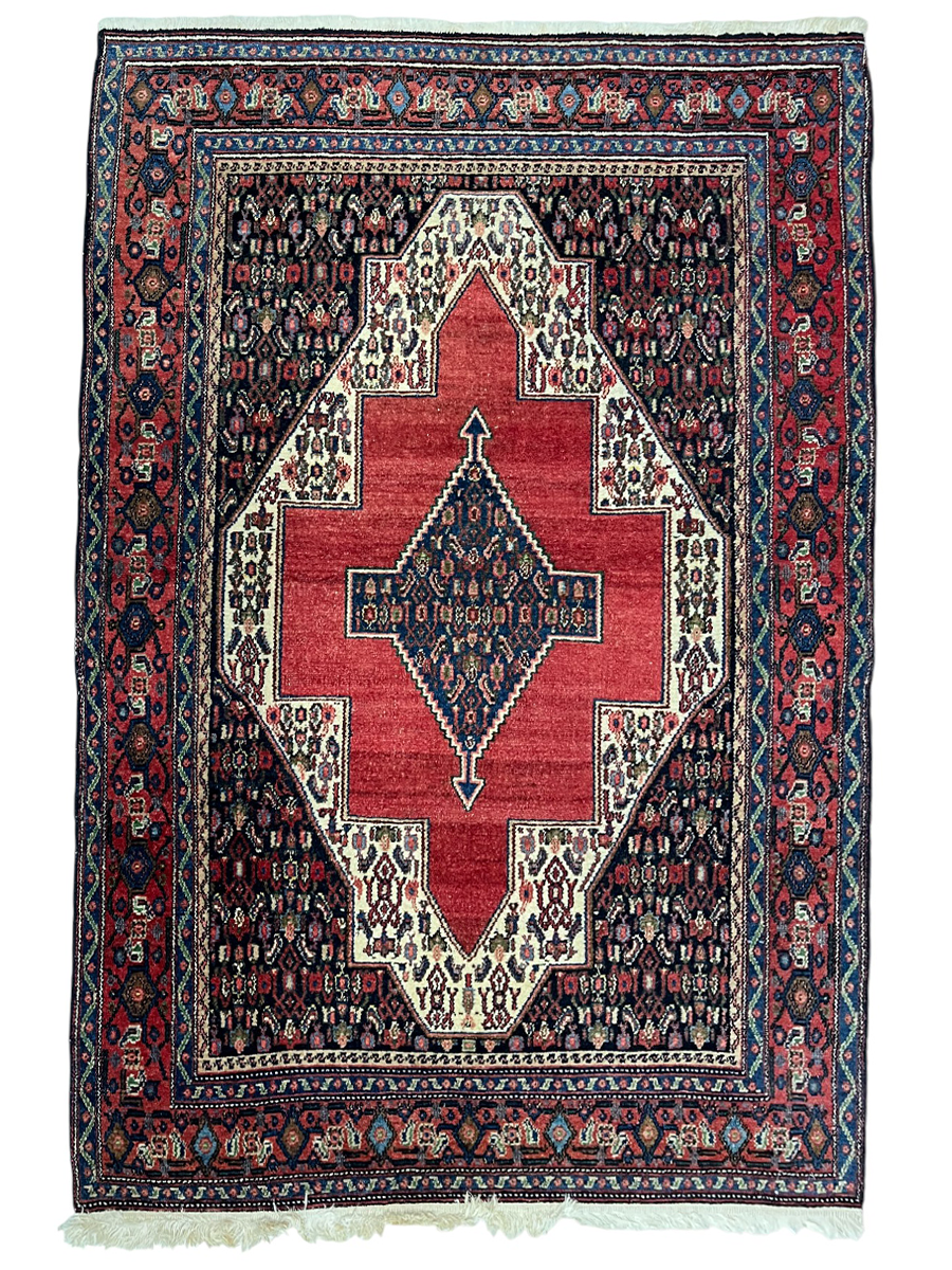 Senneh Persian Vintage Hand Knotted Wool Rug - 165 x 115 cm