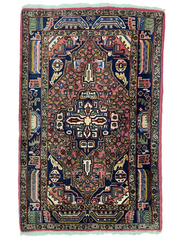 Nahavand Persian Vintage Hand Knotted Wool Rug - 150 x 100 cm