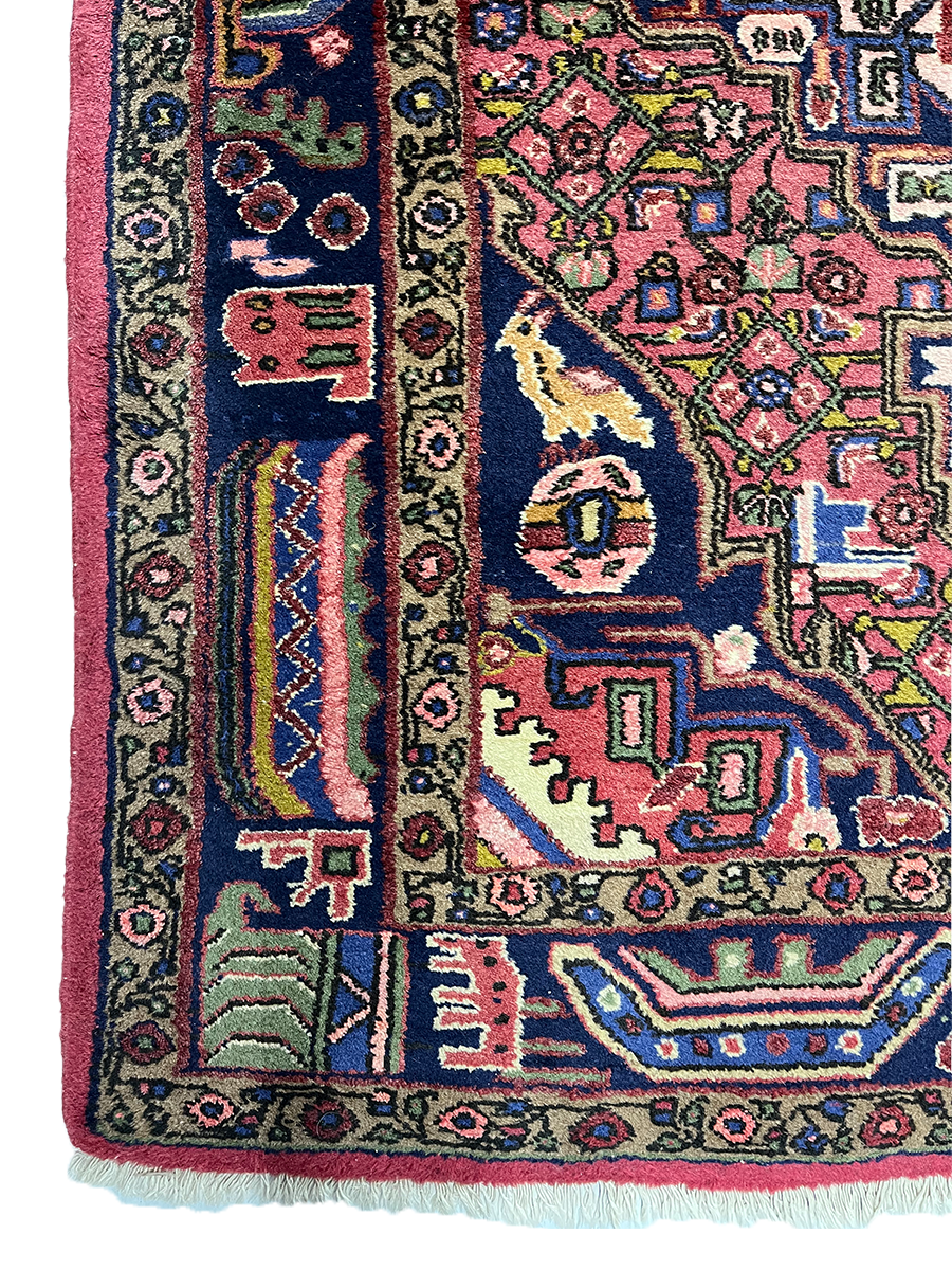 Nahavand Persian Vintage Hand Knotted Wool Rug - 150 x 100 cm