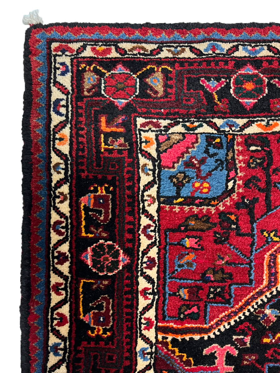 Hamadan Persian Vintage Hand Knotted Wool Rug - 175 x 110 cm