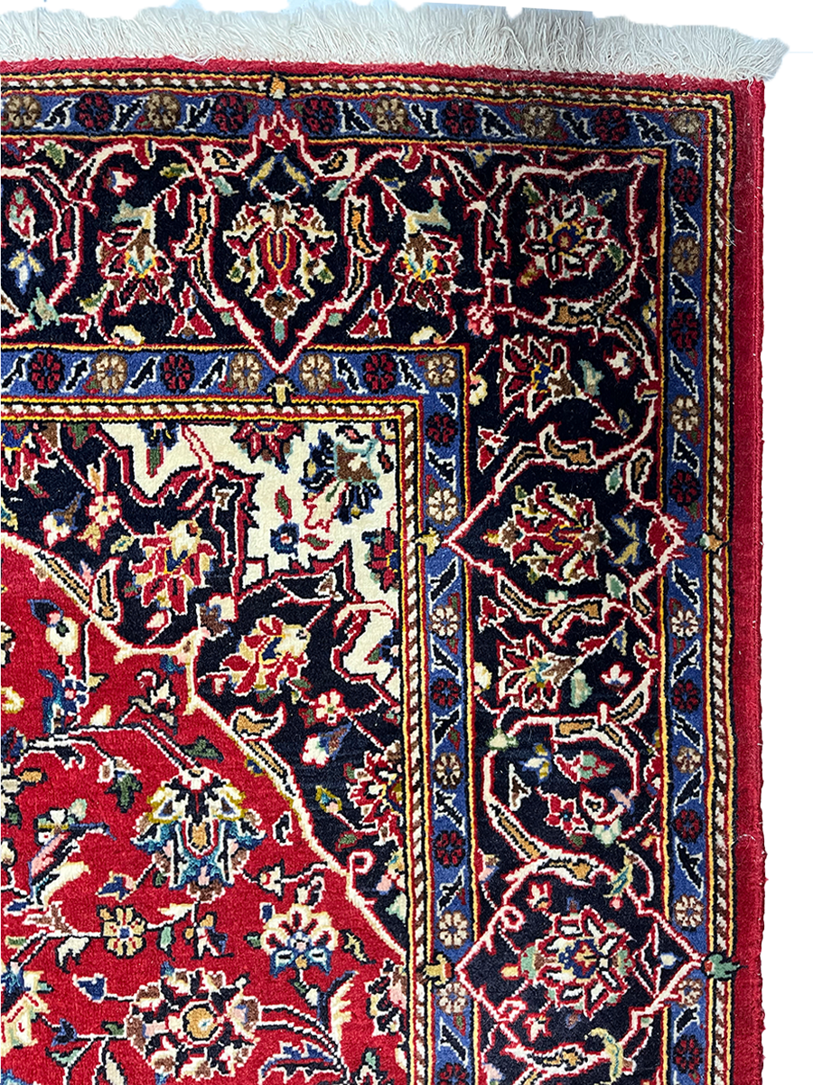 Kashan Persian Vintage Hand Knotted Wool Rug - 170 x 115 cm