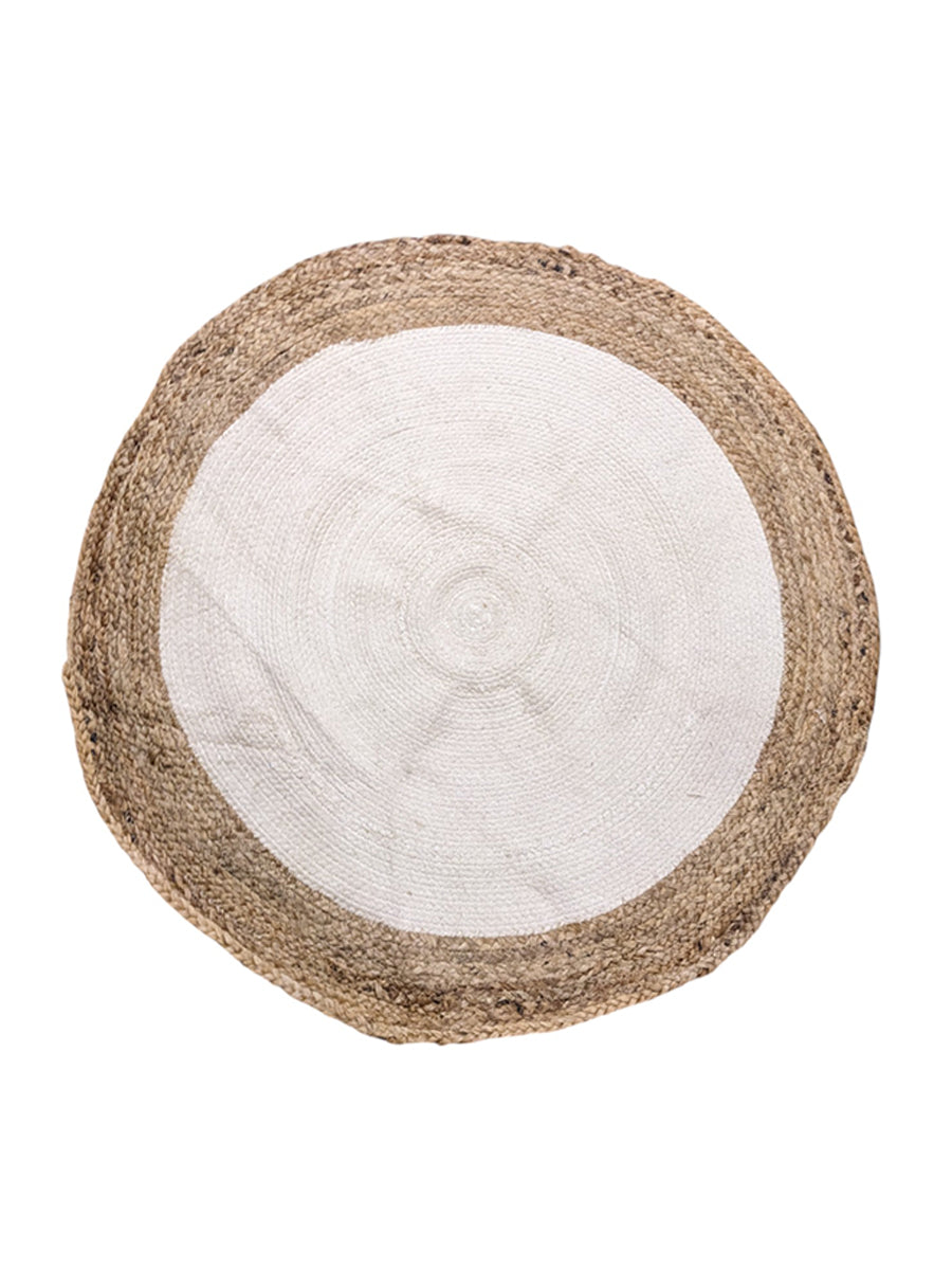 Braided Natural Round Jute Rug  - 91 x 91 cm