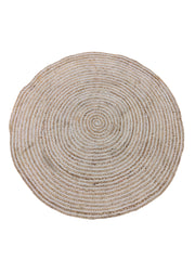 Braided Natural Round Jute Rug - 119 x 119 cm