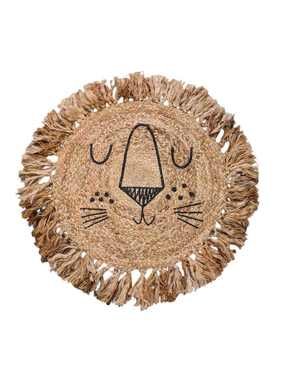 Lion Natural Round Jute Rug - 67 x 67 cm
