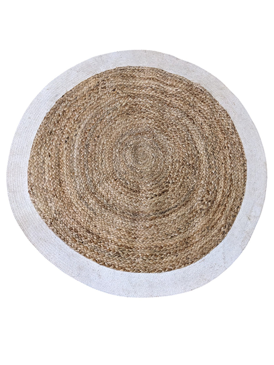 Braided Natural Round Jute Rug  -  116 x 116 cm