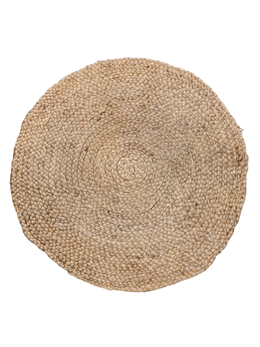 Braided Natural Round Jute Rug - 85 x 85 cm