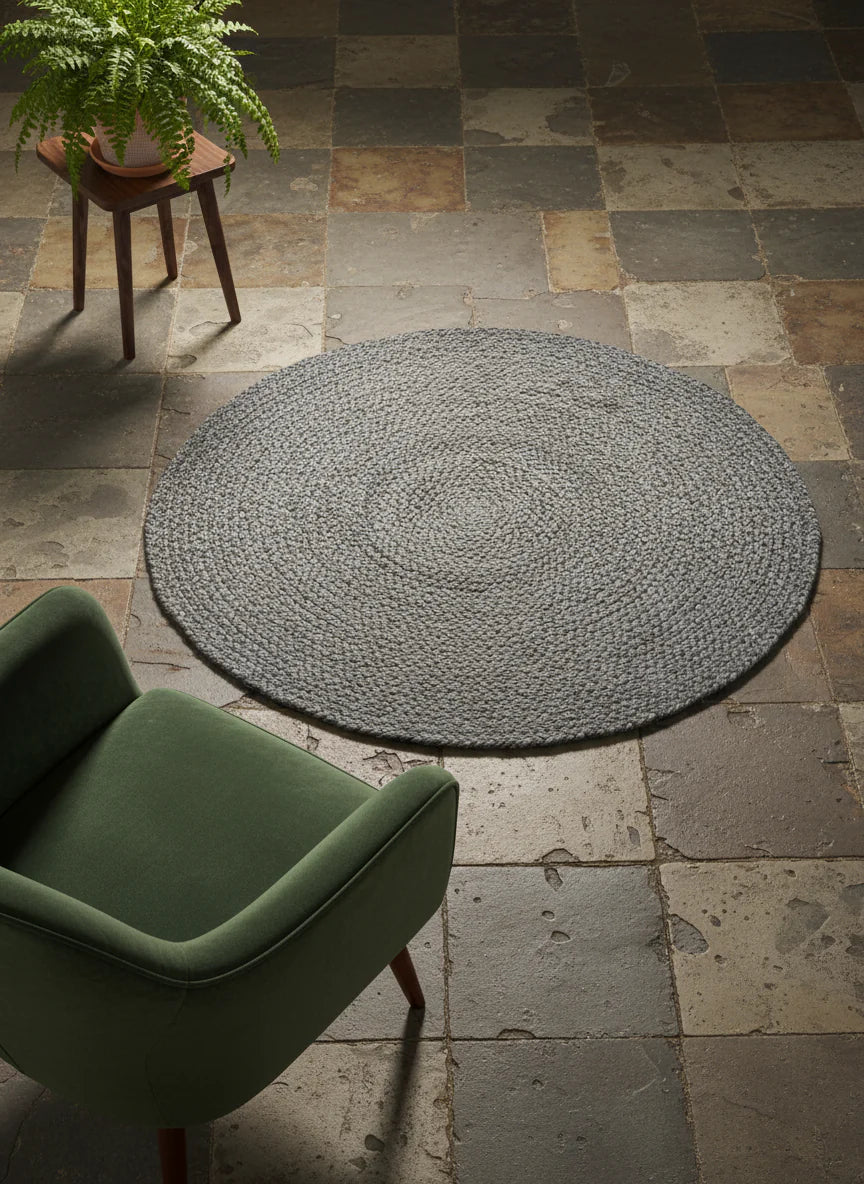 Braided Overdyed Jute Rug - 104 x 104 cm