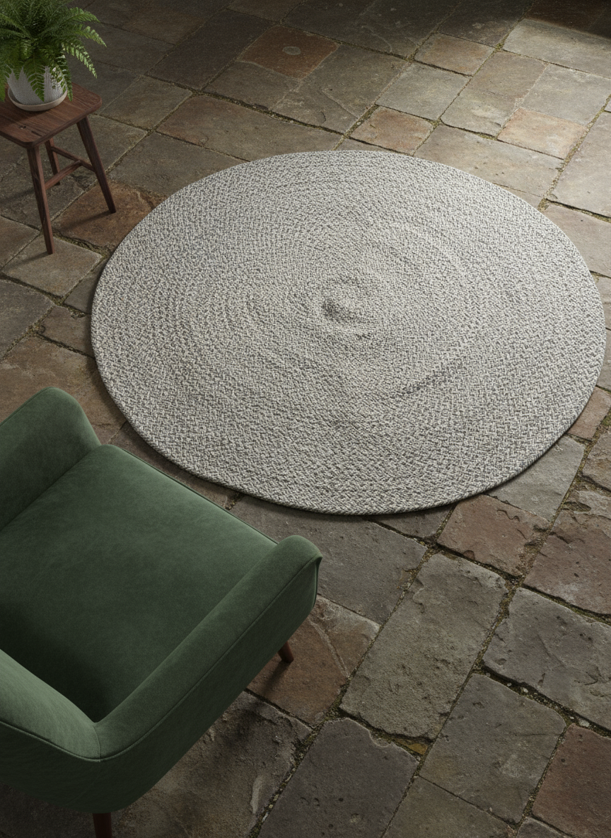 Braided Natural Jute Rug - 94 x 94 cm