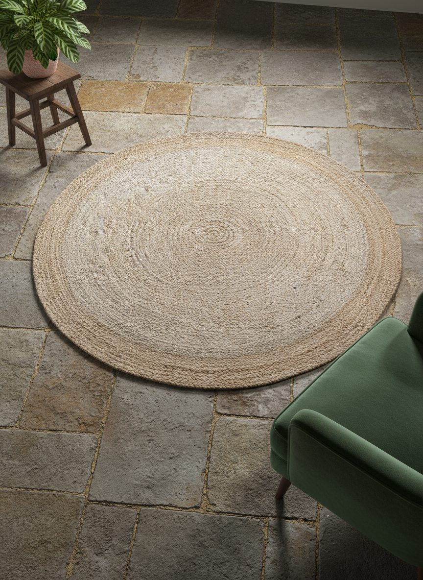 Flatweave Natural Jute Rug - 146 x 146 cm