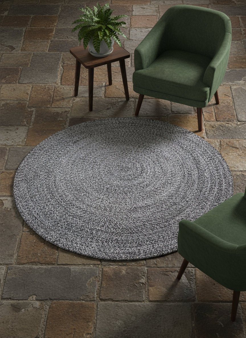 Braided Overdyed Jute Rug - 180 x 180 cm