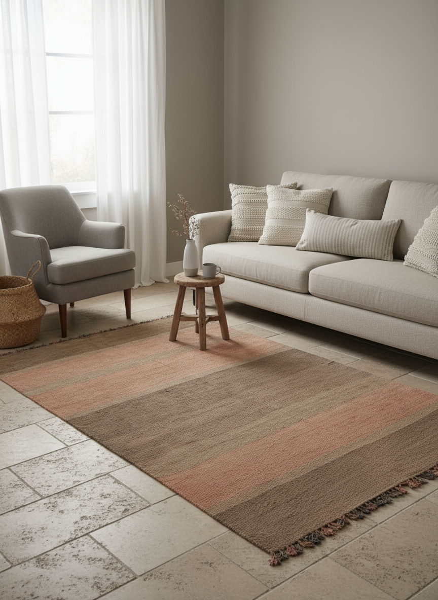 Flatweave Natural Jute Rug - 277 × 156 cm
