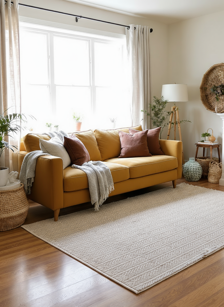 Loop Natural Jute Rug - 186 × 146 cm