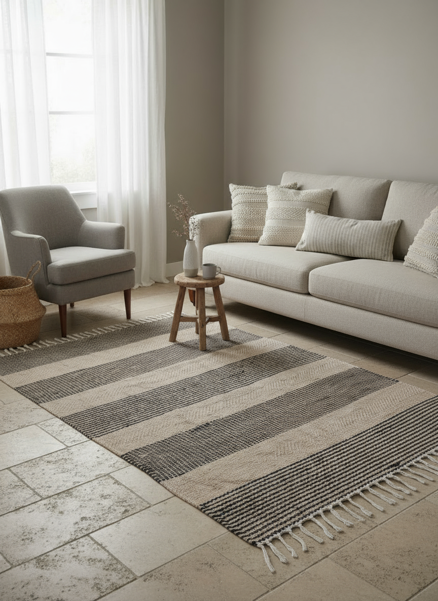 Flatweave Natural Jute Rug - 207 x 140 cm