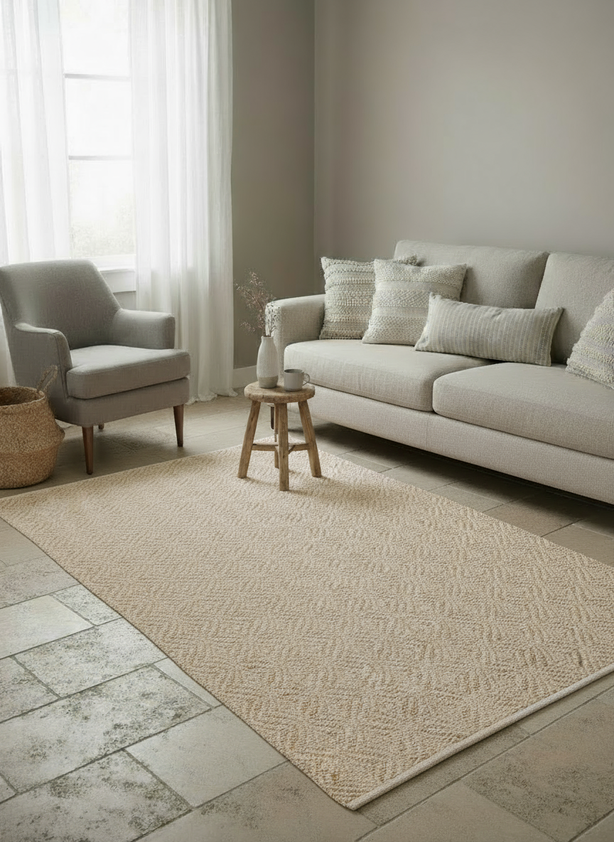 Loop Natural Jute Rug - 189 × 126 cm