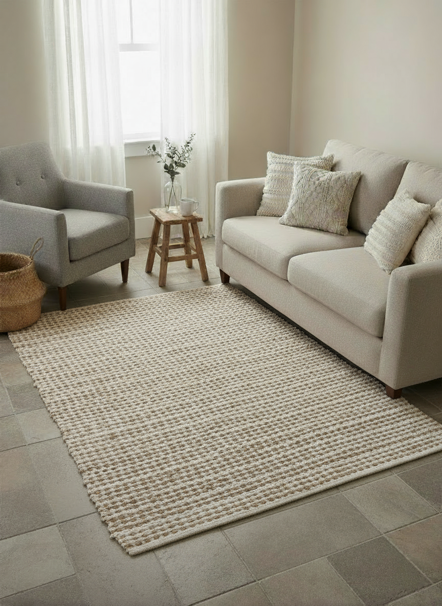 Loop Weave Natural Jute Rug - 183 x 122 cm