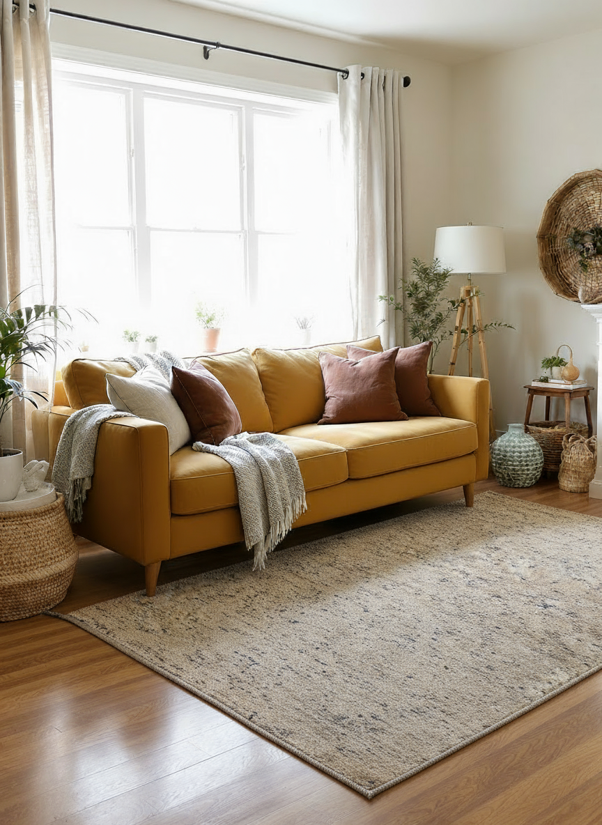 Flatweave Natural Jute Rug - 198 × 134 cm