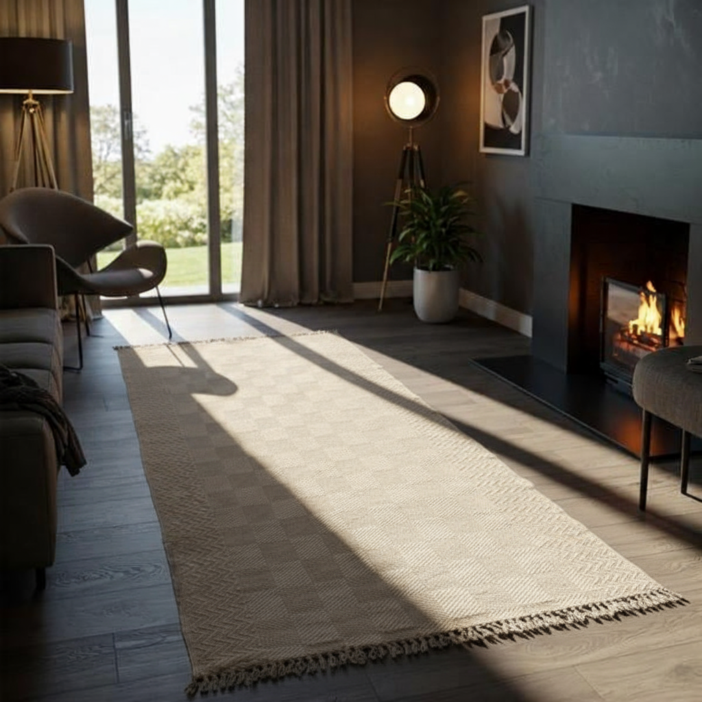 Flatweave Natural Jute Rug - 244 × 119 cm