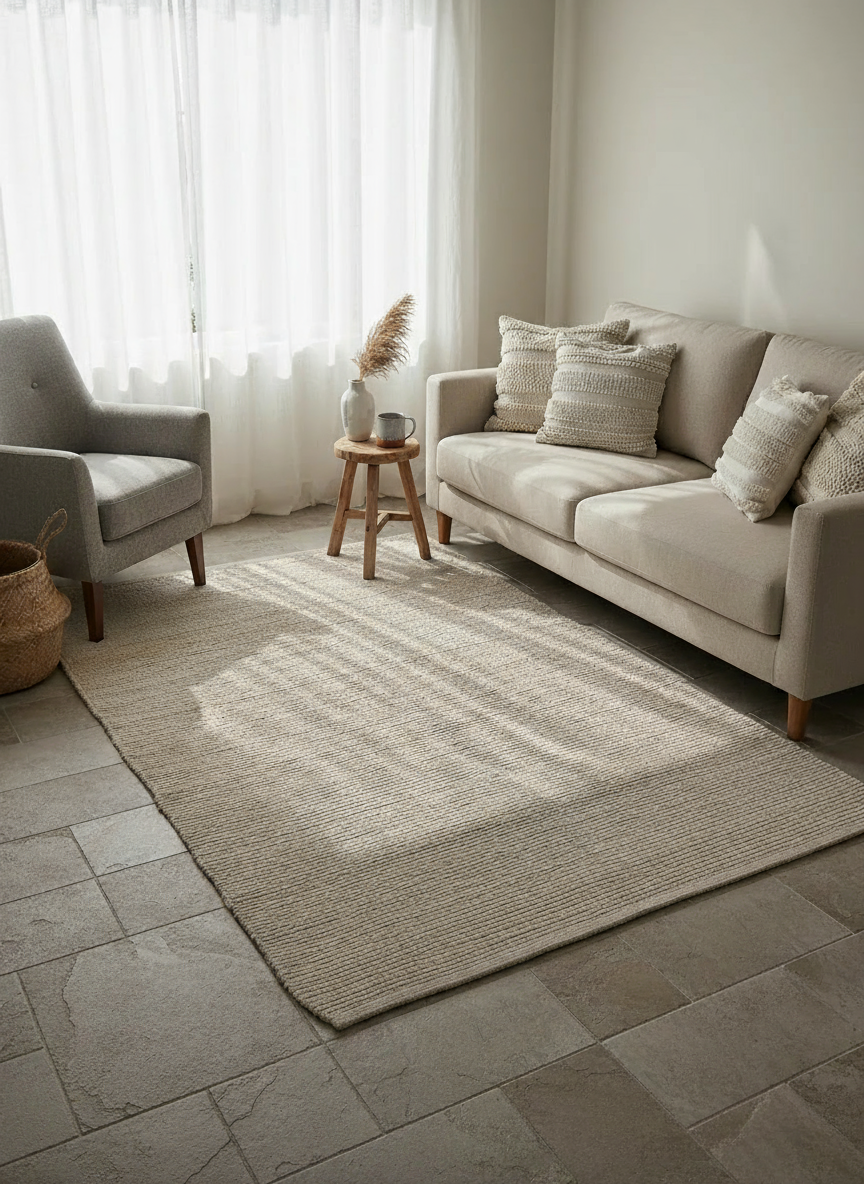 Loop Natural Jute Rug - 216 × 152 cm