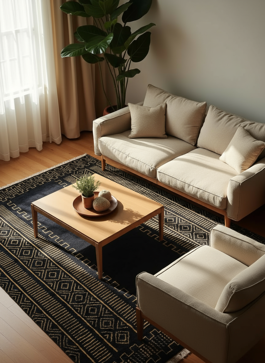 Raven Hand Knotted Rug - Made to Order