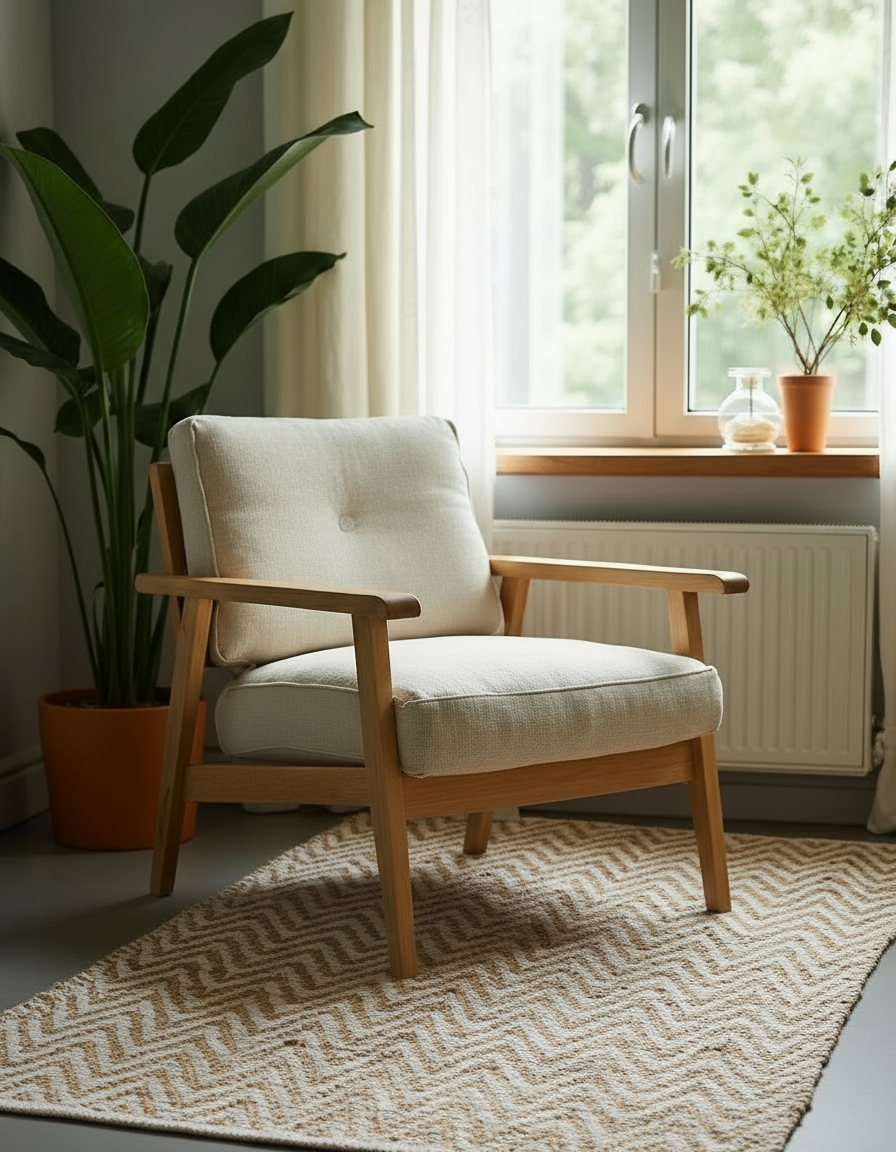 Braided Natural Jute Rug - 95 x 64 cm