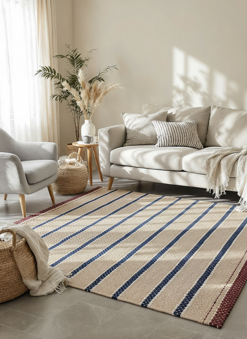 Flatweave Natural Jute Rug - 186 x 186 cm