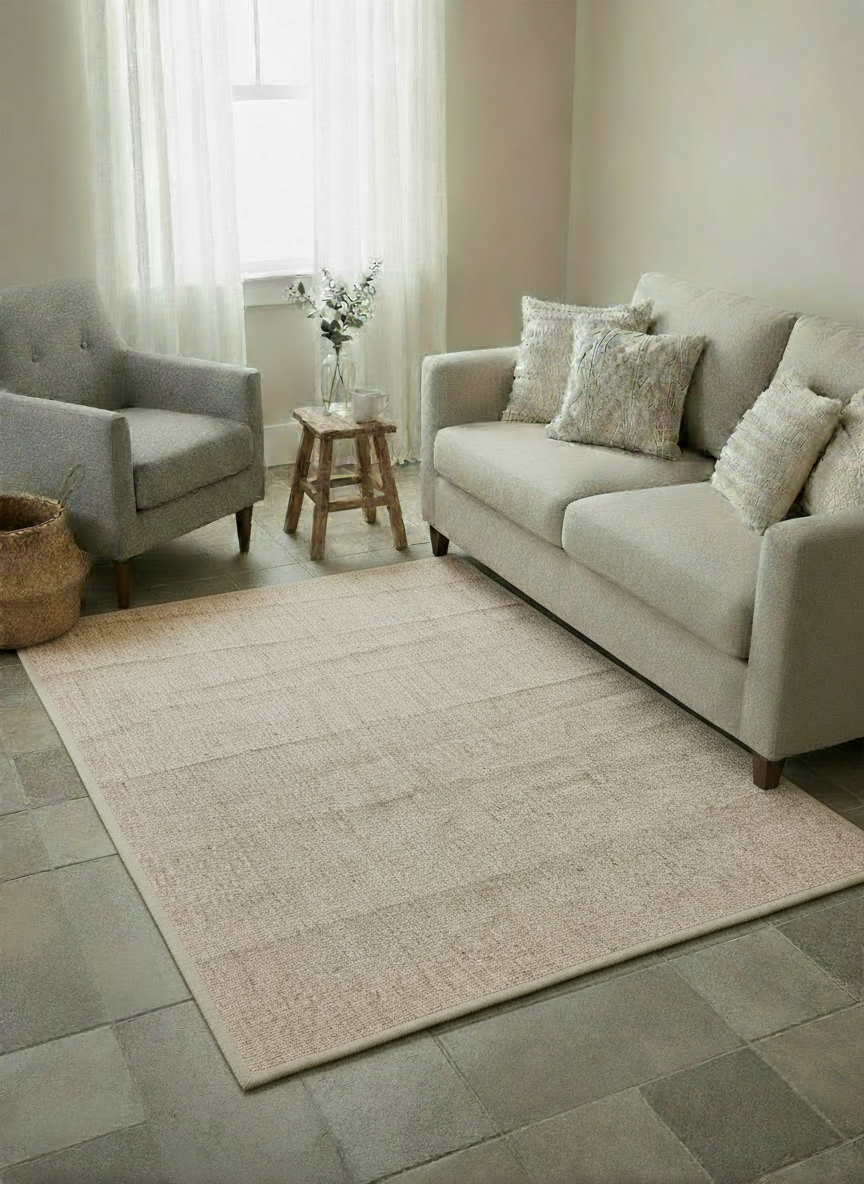 Flatweave Natural Jute Rug - 195 x 134 cm