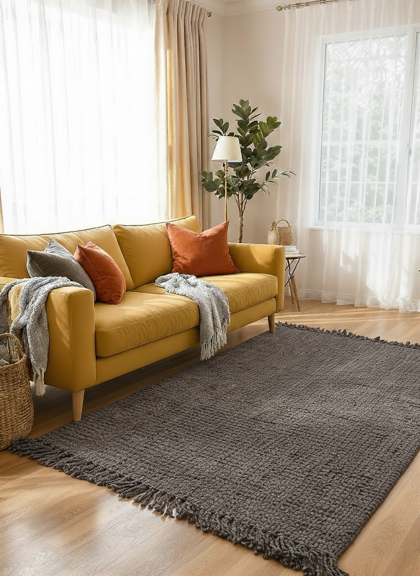 Chunky Overdyed Jute Rug - 158 x 94 cm