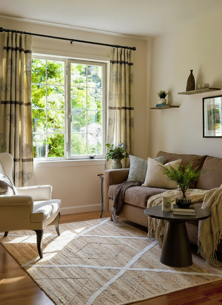 Braided Natural Jute Rug - 174 × 134 cm