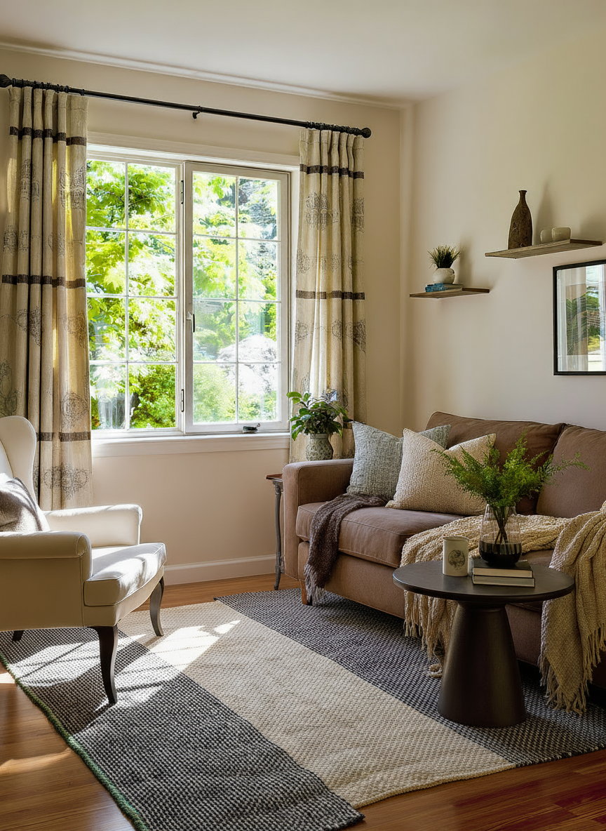 Braided Natural Jute Rug - 207 × 174 cm