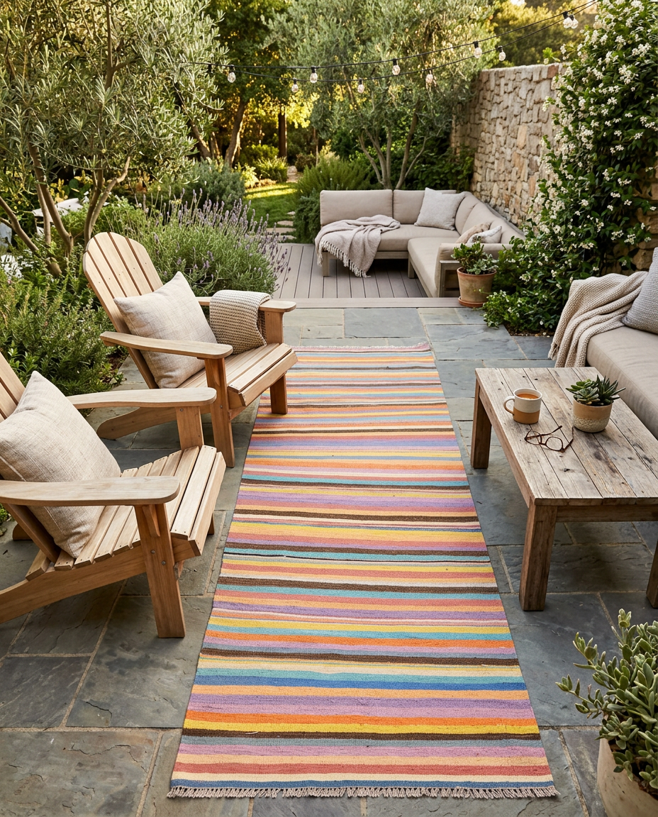 Modern Flatweave Rug - Size: 248 x 85 cm