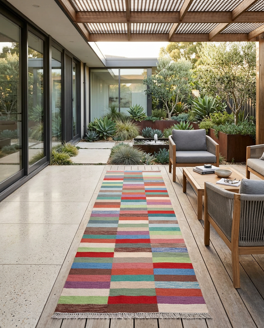 Modern Flatweave Rug - Size: 300 x 80 cm