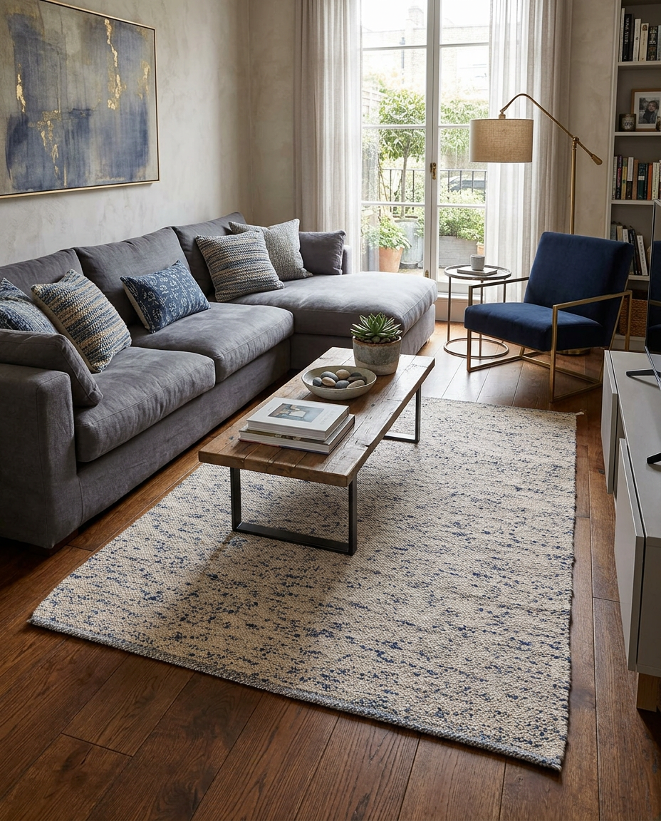 Flatweave Natural Jute Rug - 195 × 134 cm