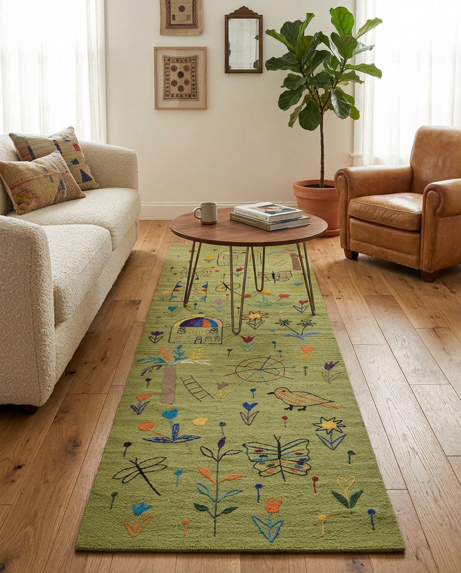 Suzani Hand Embroidered Kilim - Size: 60 x 190 cm