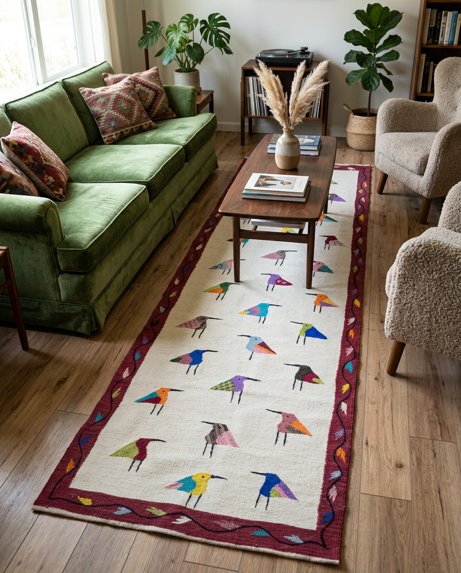 Suzani Handbestickter Kelim - Größe: 80 x 240 cm