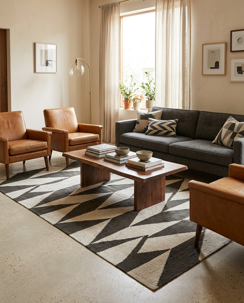Modern Flatweave Rug - Size: 351 x 257 cm