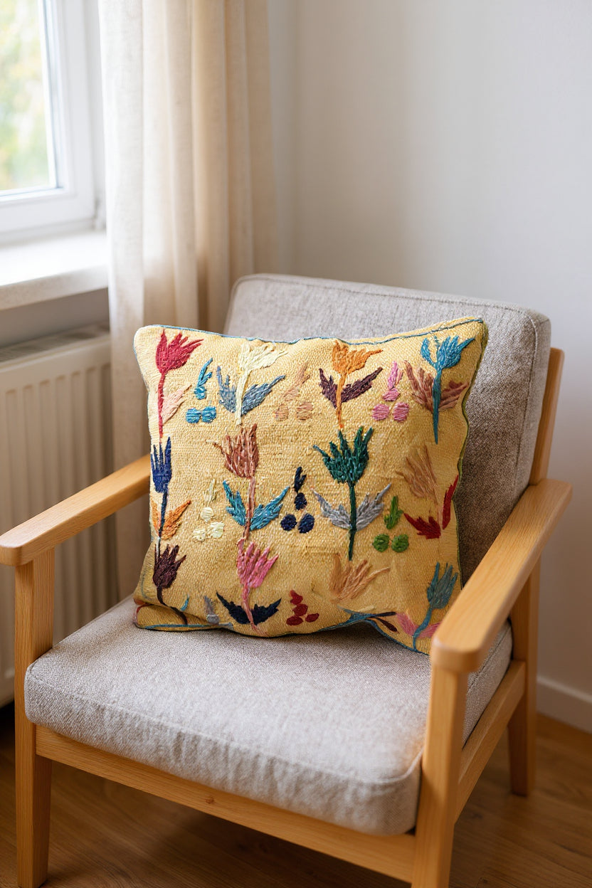 Suzani Hand Embroidered Cushion Cover - 45 x 45 cm