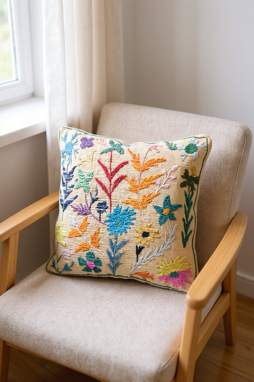 Suzani Hand Embroidered Cushion Cover - 45 x 45 cm