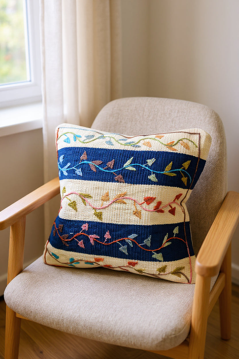 Suzani Hand Embroidered Cushion Cover - 45 x 45 cm