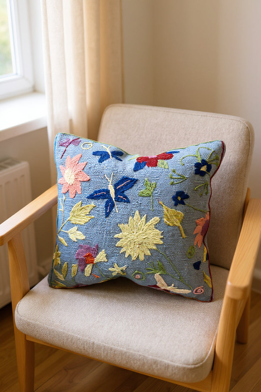 Suzani Hand Embroidered Cushion Cover - 45 x 45 cm