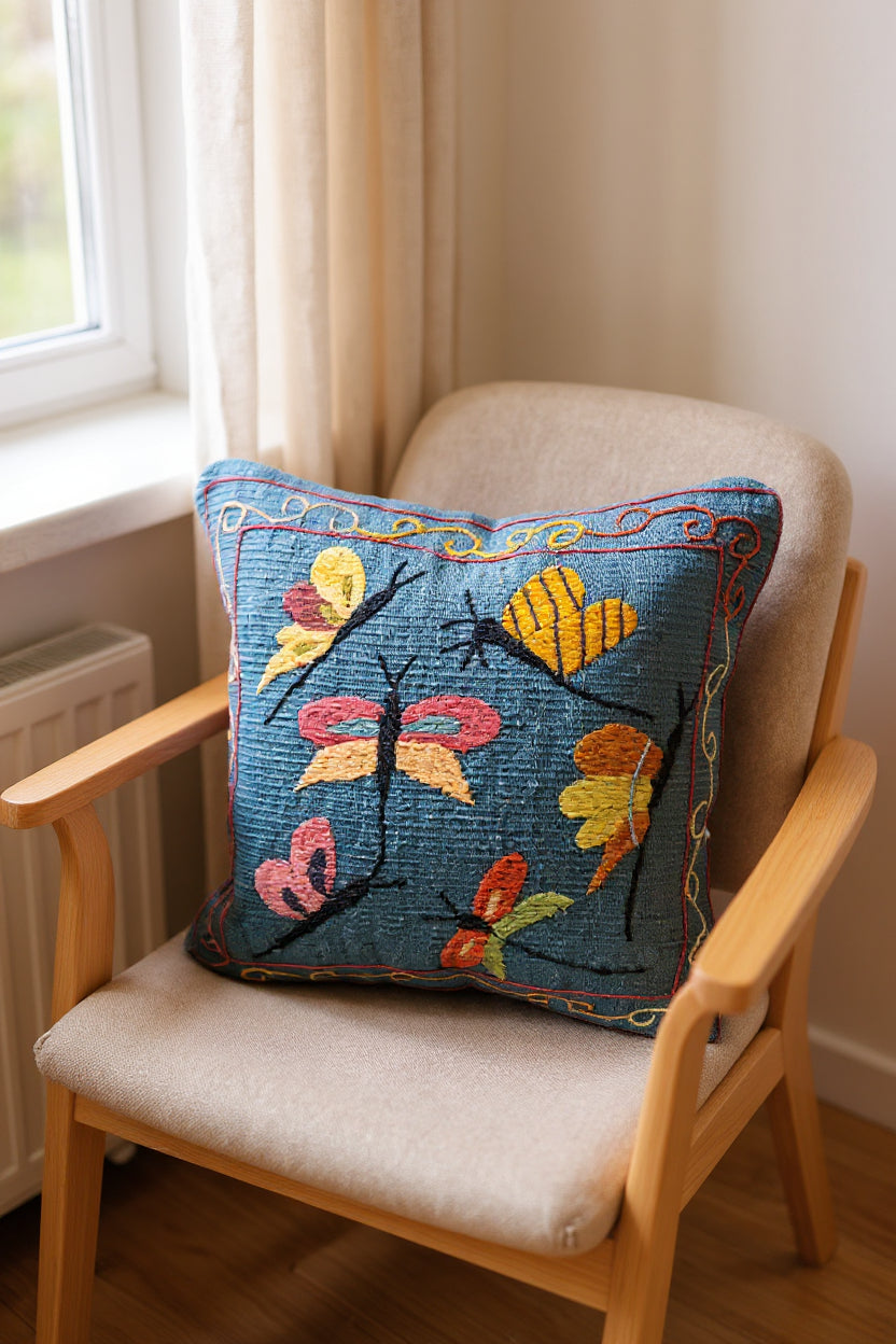 Suzani Hand Embroidered Cushion Cover - 45 x 45 cm