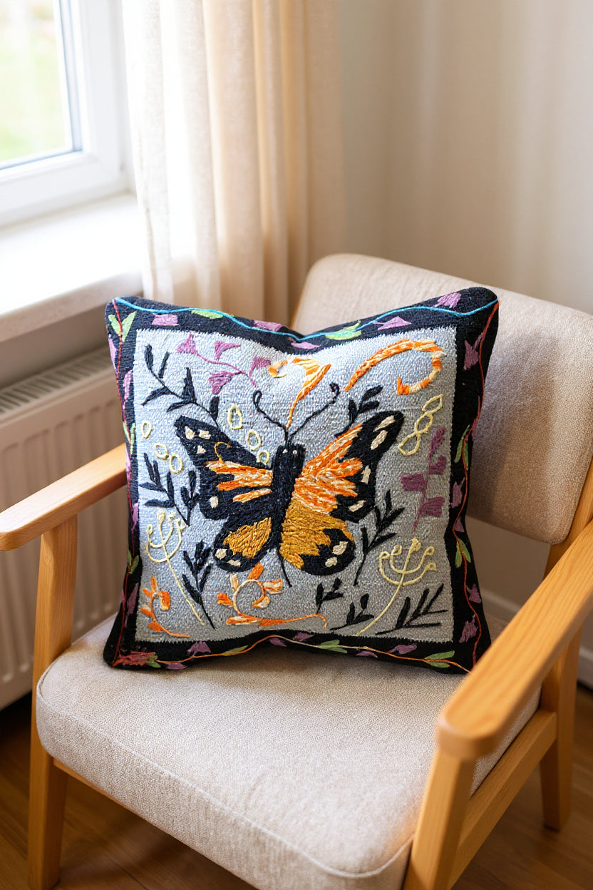 Suzani Hand Embroidered Cushion Cover - 45 x 45 cm
