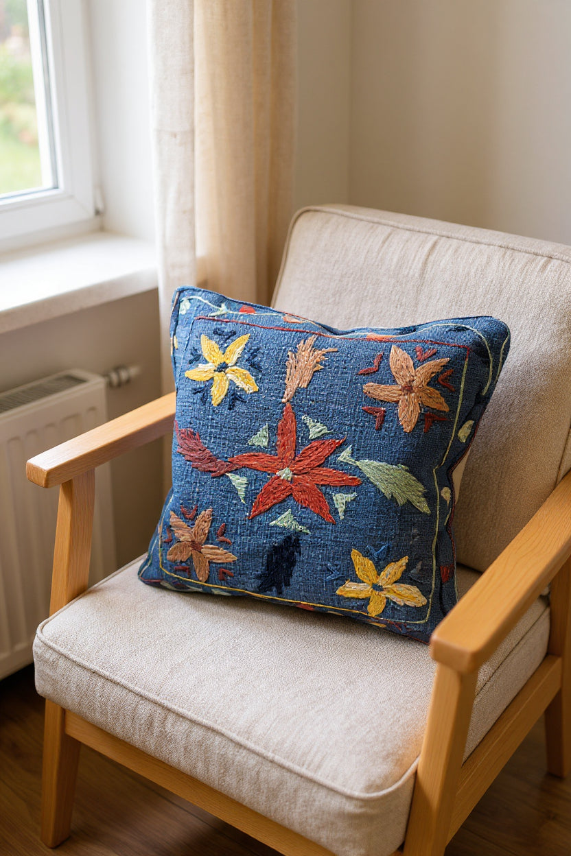 Suzani Hand Embroidered Cushion Cover - 45 x 45 cm