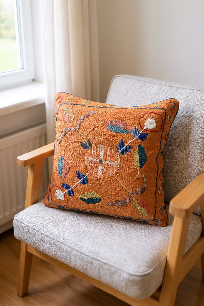 Suzani Hand Embroidered Cushion Cover - 45 x 45 cm