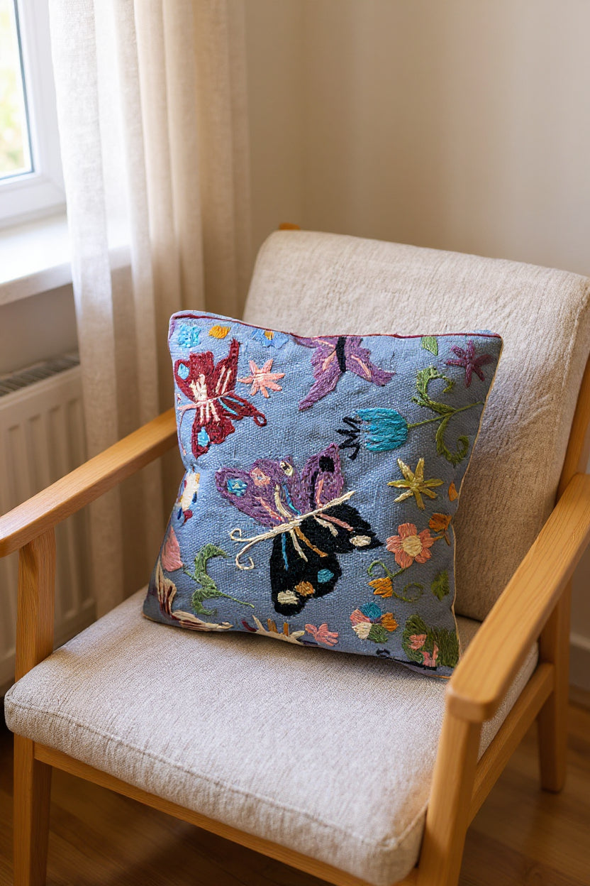 Suzani Hand Embroidered Cushion Cover - 45 x 45 cm