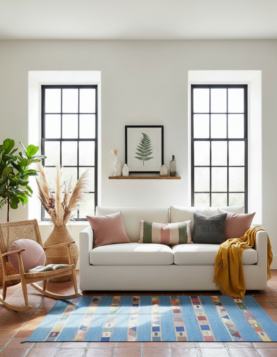 Scandinavian Kilim Rug - Size: 180 x 120 cm