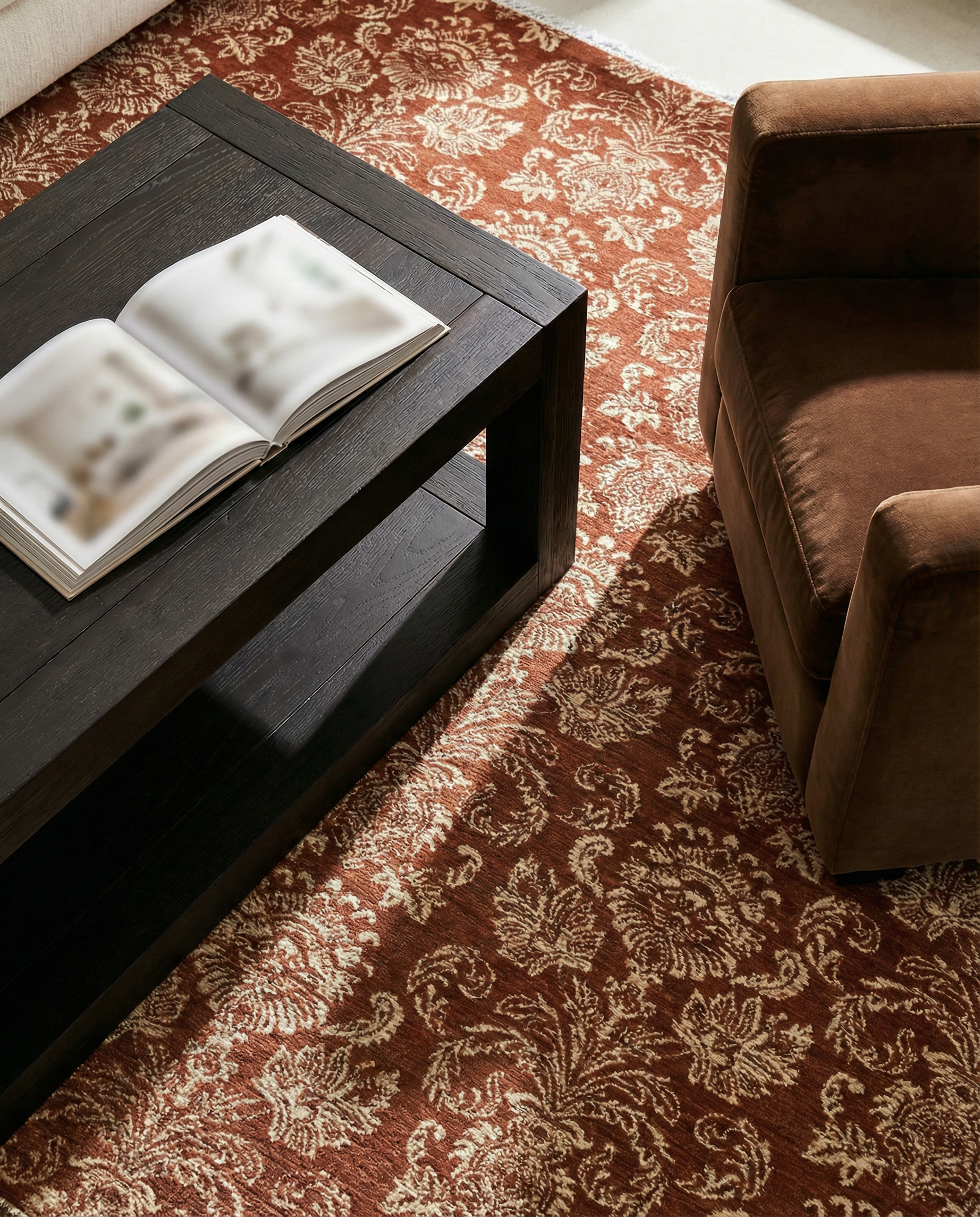 Ikat Transitional Hand Knotted Chobi Rug - Size: 266 x 185 cm