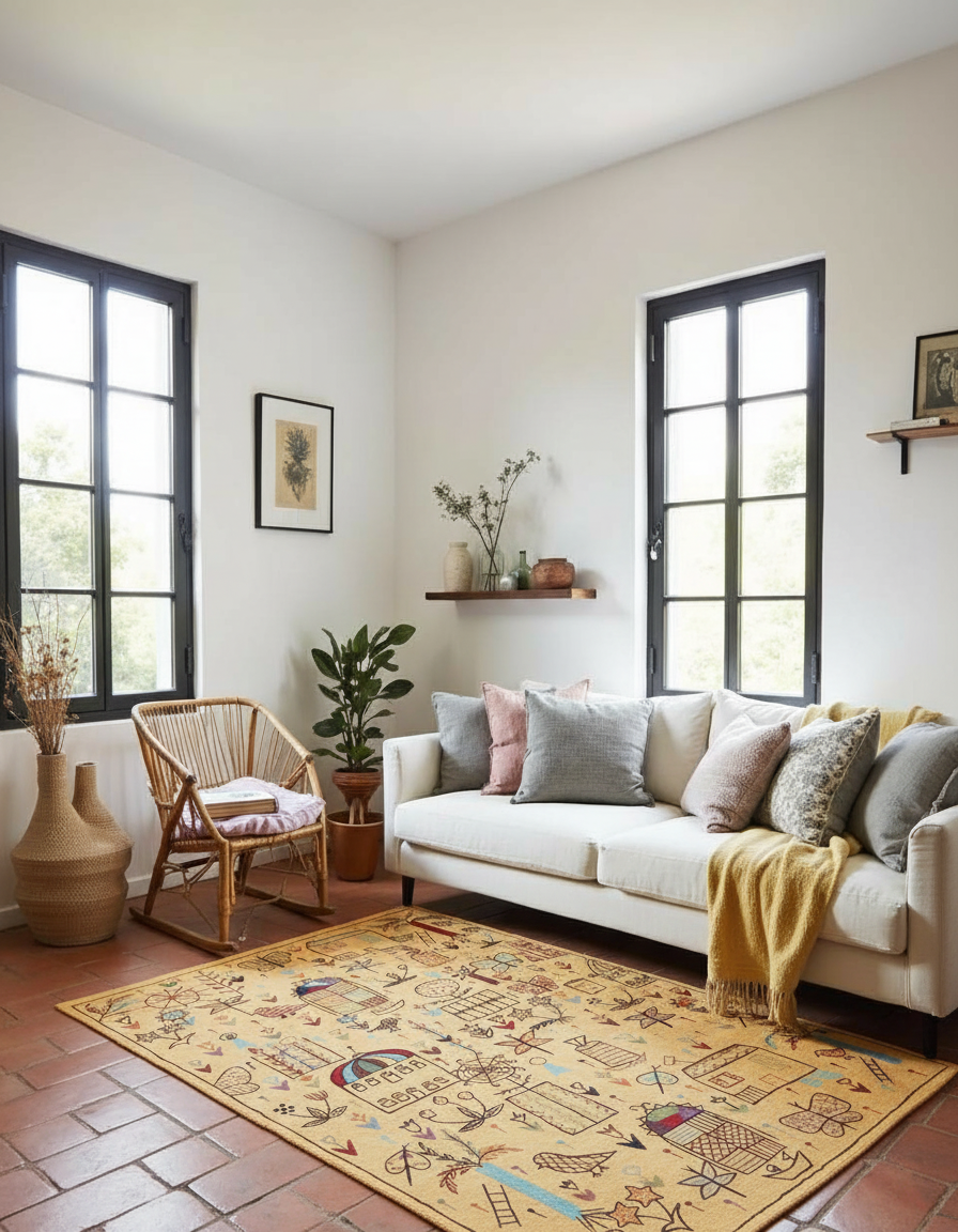 Suzani Hand Embroidered Kilim - Size: 210 x 150 cm