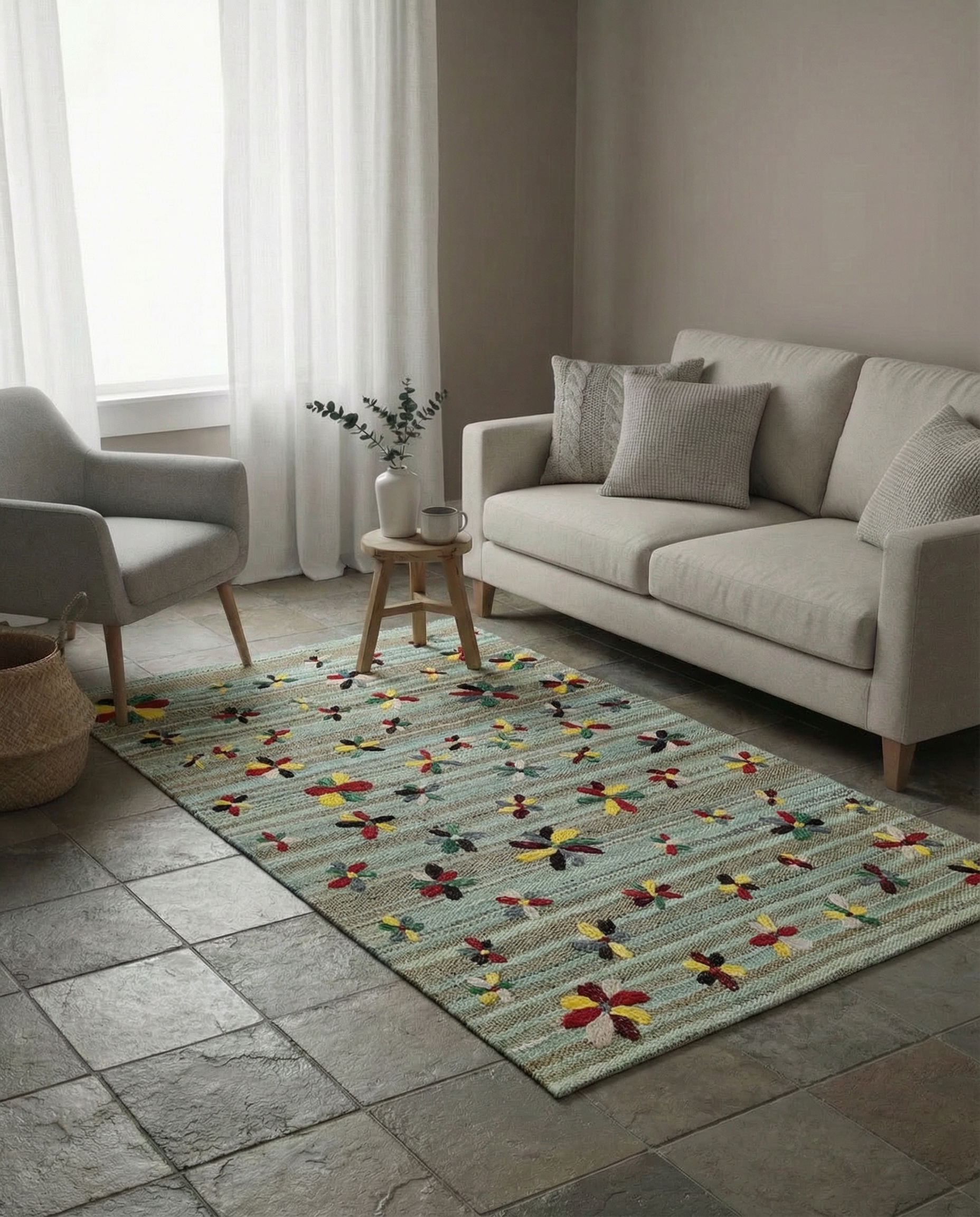 Suzani Hand Embroidered Kilim - Size: 90 x 60 cm